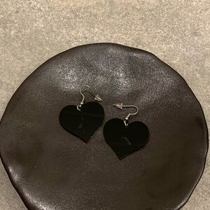 Large Black Heart Earrings🖤